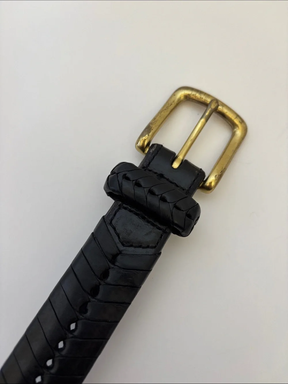 Brighton Woven Braided Black Leather Belt Brass‎ Buckle Men’s Size 36